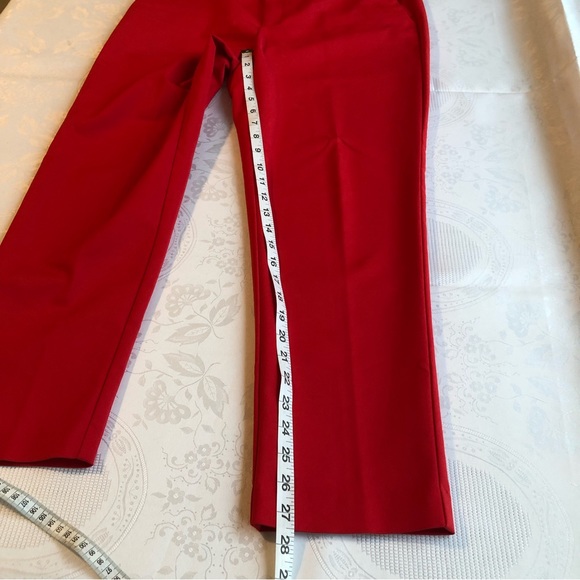 Ellen Tracy Ankle Cropped Satin Feel Red Pants Women’s Size 10 Work/Casual Wear - Picture 10 of 14